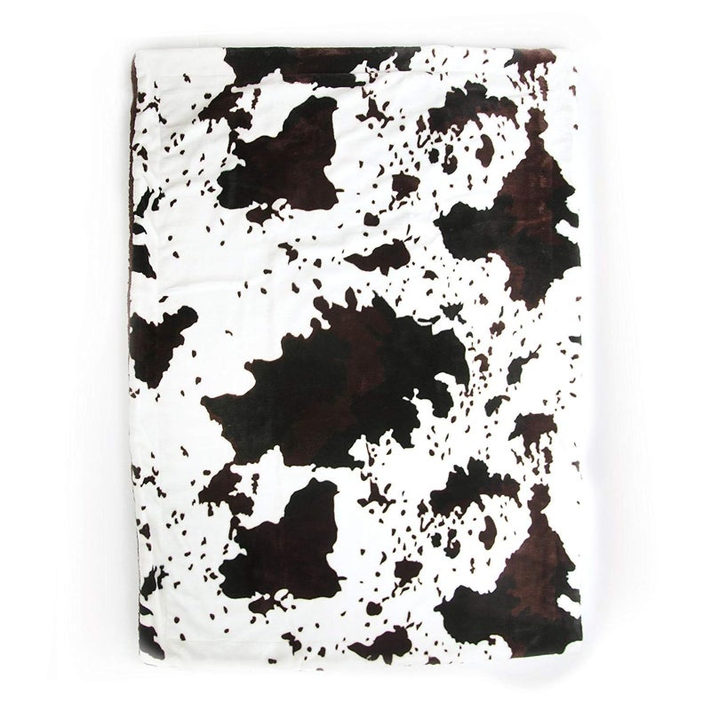 Tadpoles Plush Sherpa Cowhide Print Double Layer Baby Blanket - Image 2